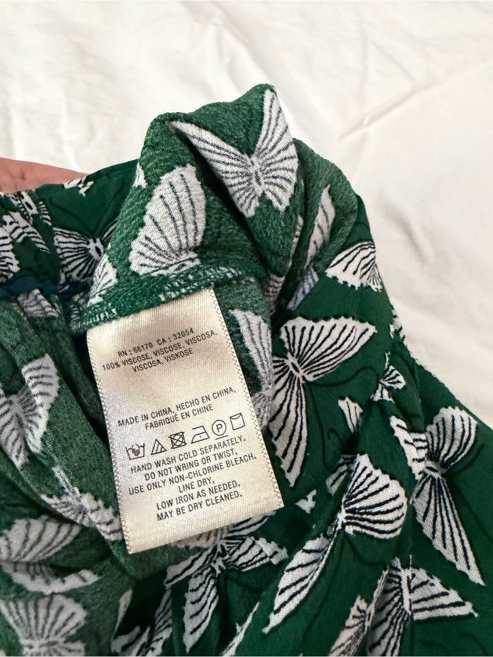 ANTHROPOLOGIE MAEVE Acker Wide-Leg Pants Green Butterflies S - Picture 9 of 16